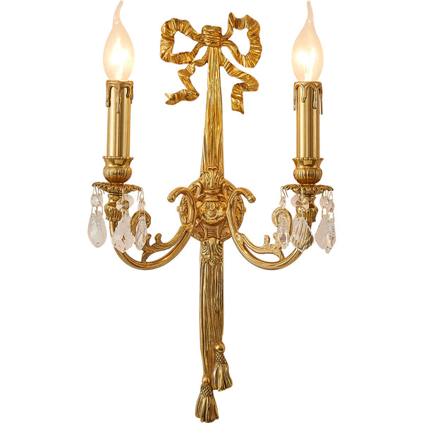 gilt bronze bow double sconce -  westmenlights