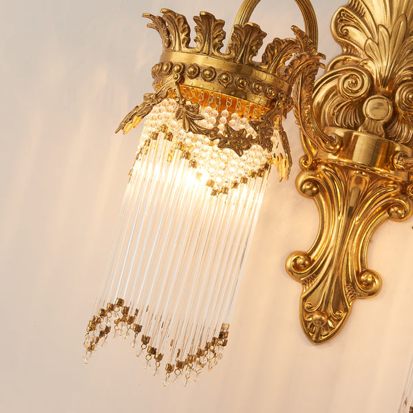 gilt bronze french sconce with crystal lampshades -  westmenlights