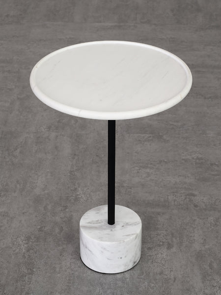 Nature Marble End Table Black & White -  westmenlights