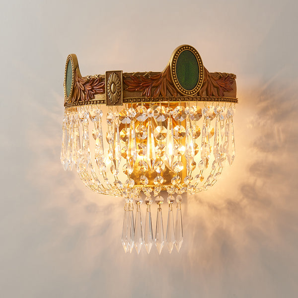gilt bronze sconce with crystal lampshades -  westmenlights